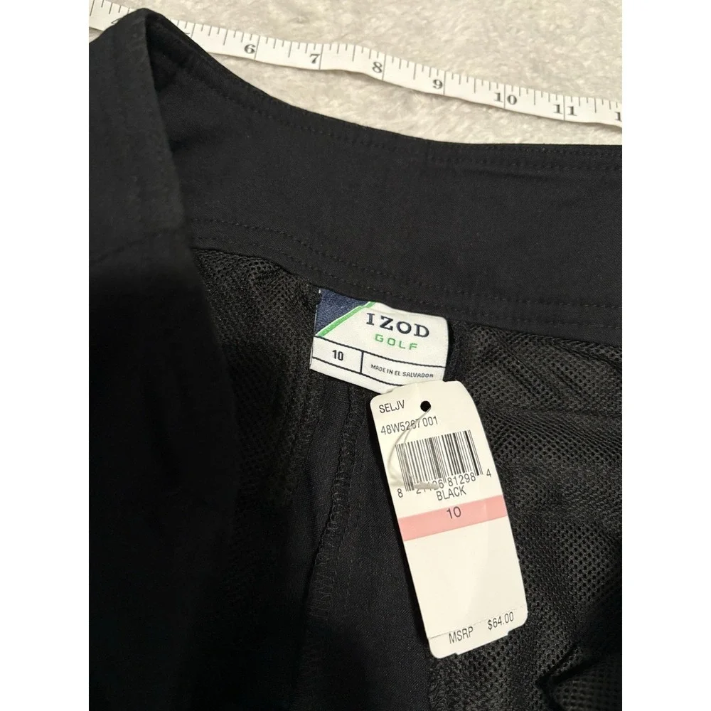 New Izod Golf Women's Black Capri Pants Size 10 Solid UPF 15‎ Wicking Stretch
